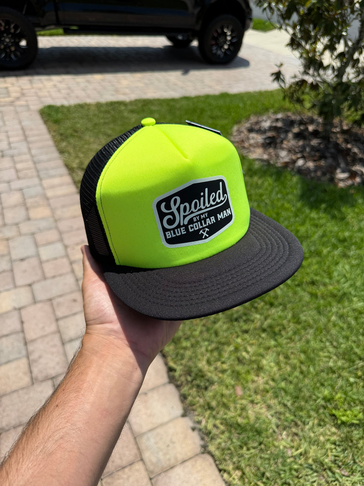 Spoiled By My Blue Collar Man Trucker Hat - Pretty Petty Co