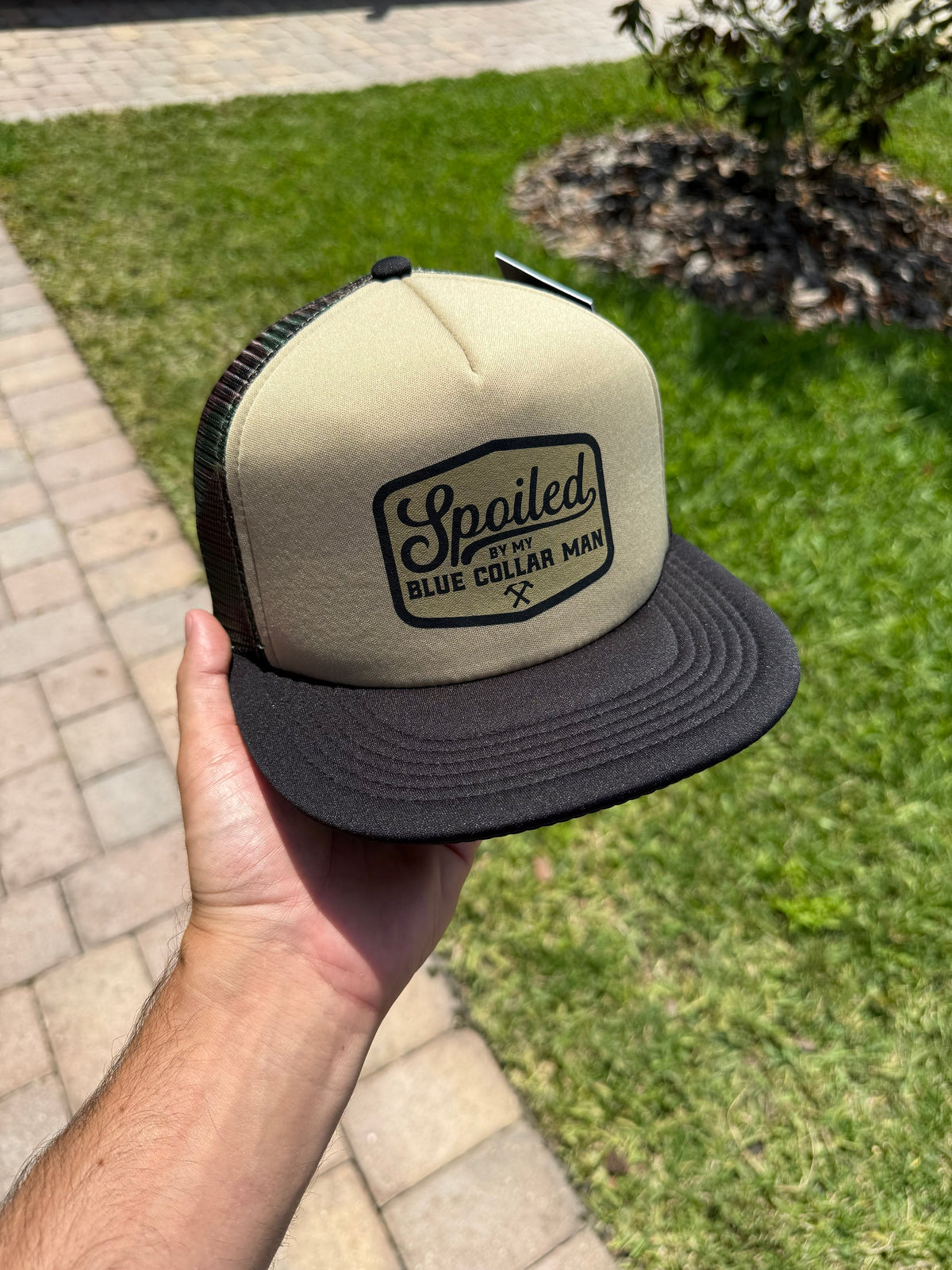 Spoiled By My Blue Collar Man Trucker Hat - Pretty Petty Co