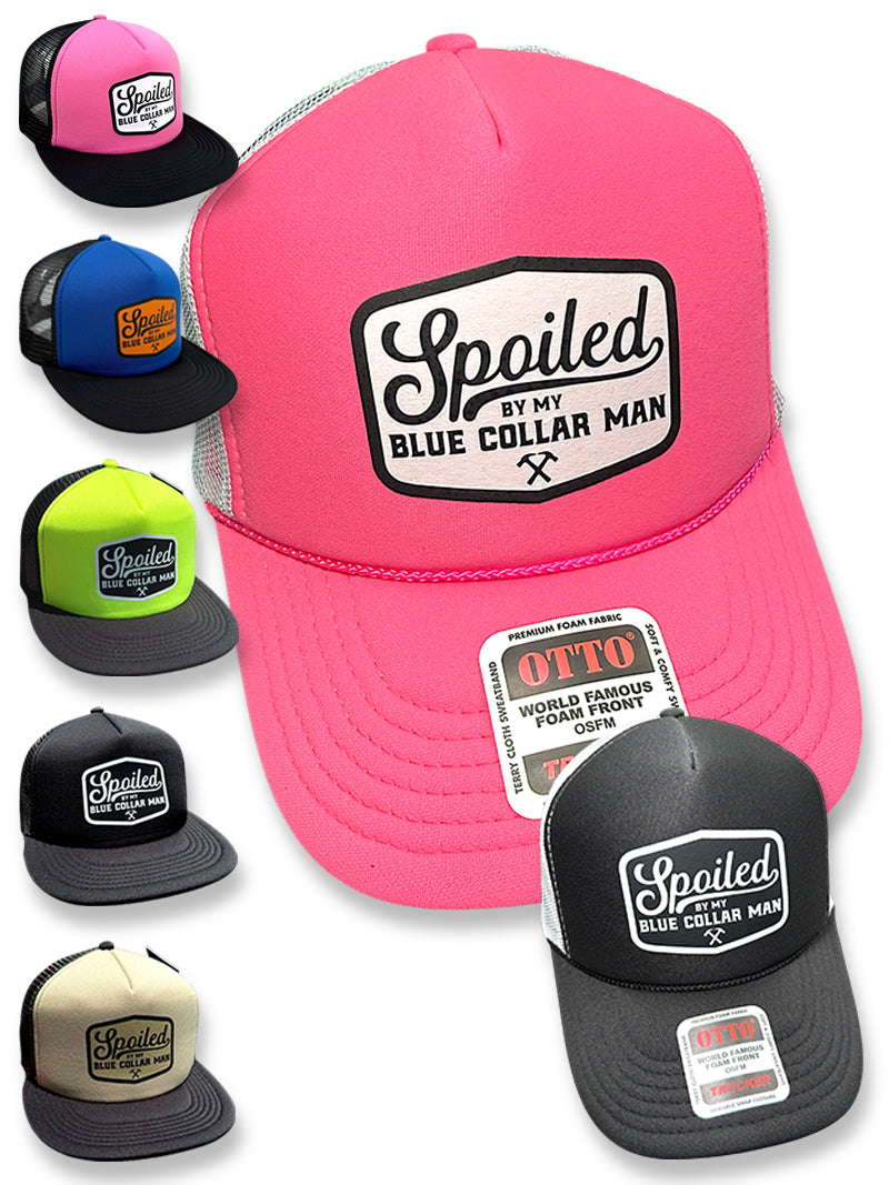 Spoiled By My Blue Collar Man Trucker Hat - Pretty Petty Co