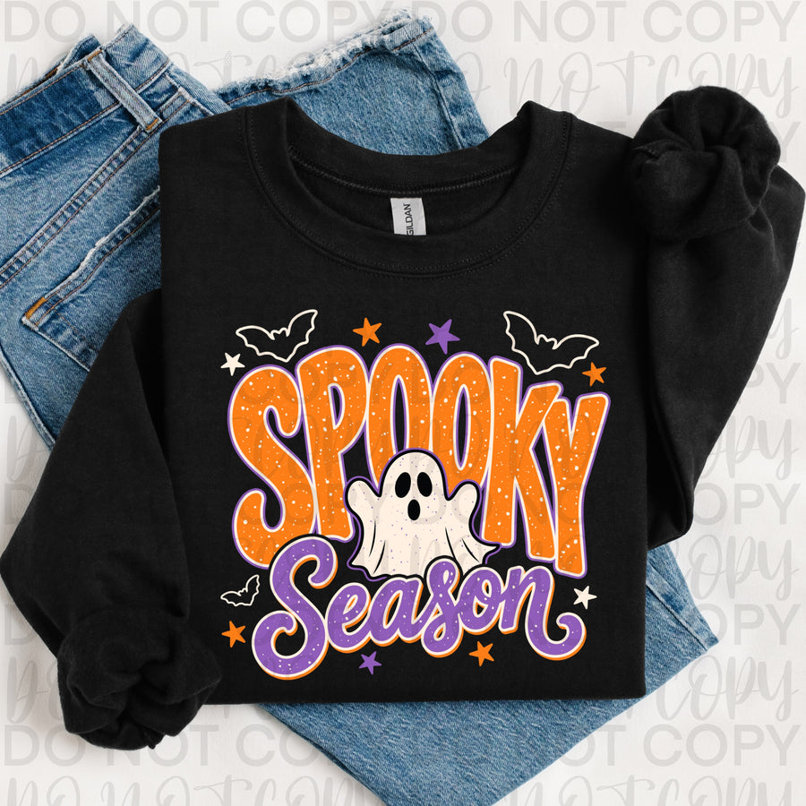 Spooky Season Ghost Halloween Shirt | Cute Ghost Graphic Tee | Trendy Fall Halloween T-Shirt | Retro Spooky Season Apparel