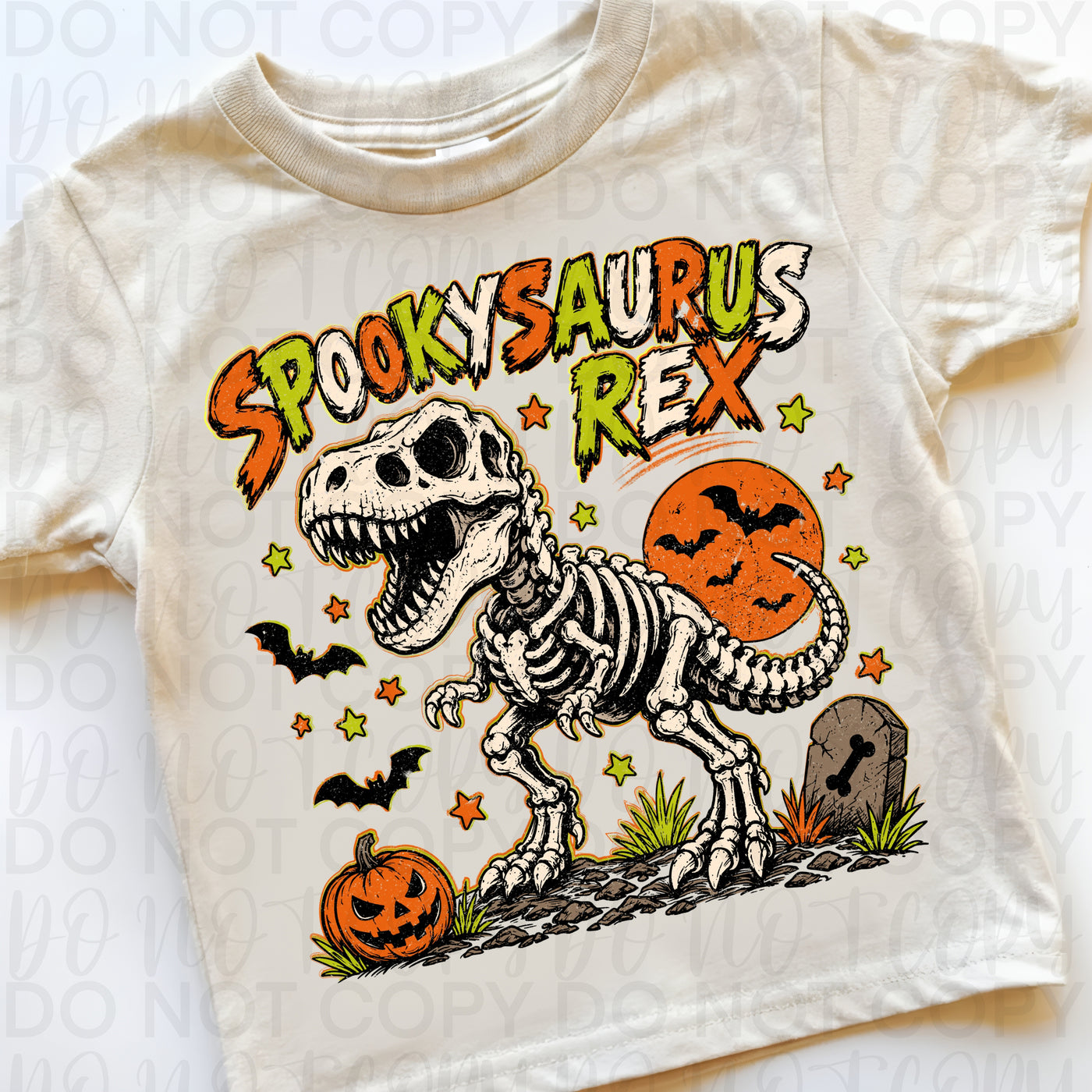 Spookysaurus Rex Halloween Graphic Tee | Dinosaur Skeleton Halloween Shirt | Spooky Dino Tee