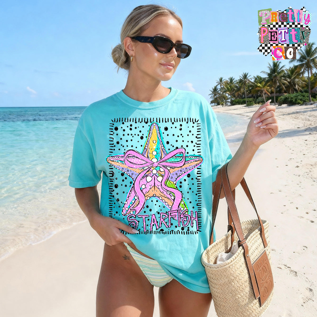 Starfish Beach Graphic Shirt, Ocean Life Summer Tee, Coastal Vacation Vibes, Youth & Adult Sizing - Pretty Petty Co