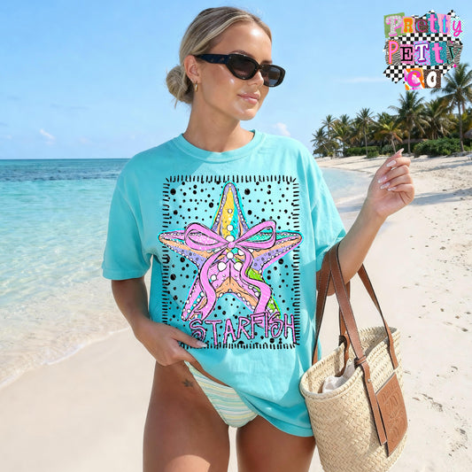 Starfish Beach Graphic Shirt, Ocean Life Summer Tee, Coastal Vacation Vibes, Youth & Adult Sizing