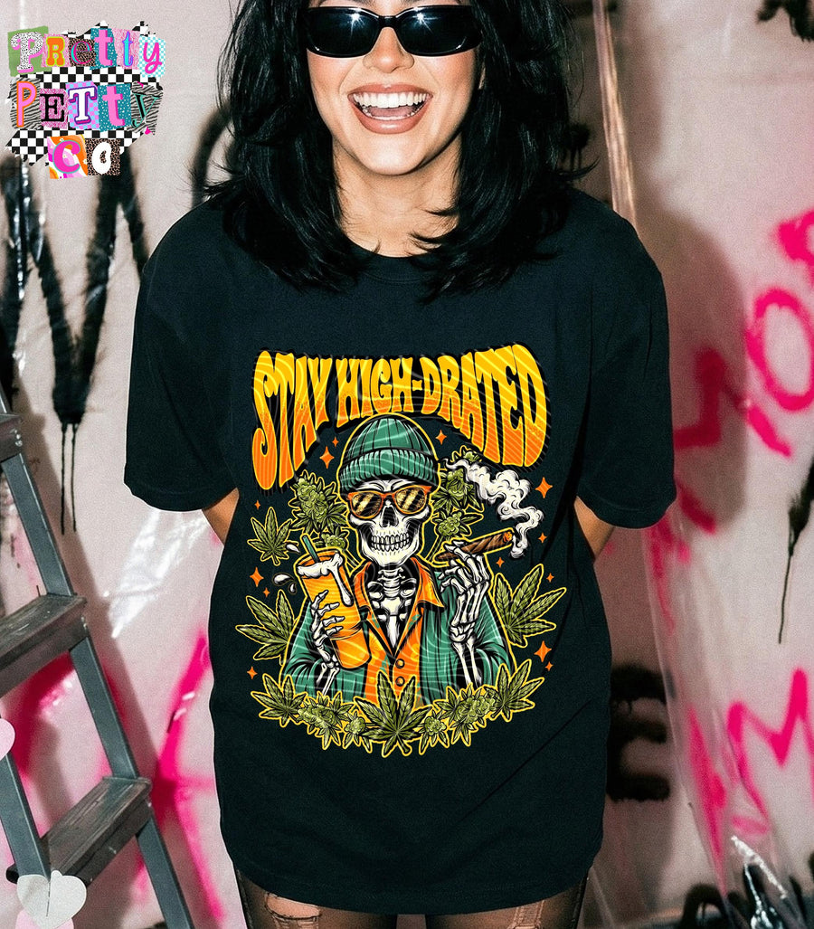 Stay Highdrated 420 Stoner Shirt | Funny Weed Humor Graphic Tee | Cannabis Sweatshirt - Pretty Petty Co