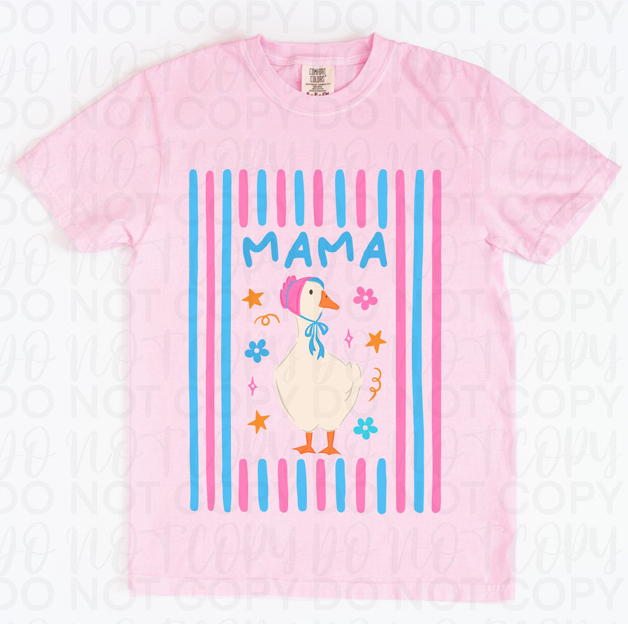Mama Goose Graphic Tee, Funny Mom Life Shirt, Cute Goose Design, Trendy Motherhood Vibes, Comfort Colors - Pretty Petty Co