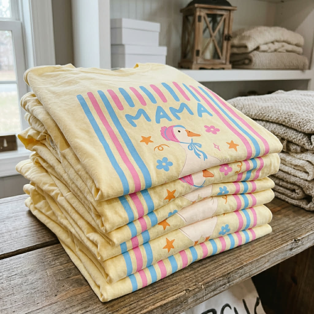 Mama Goose Graphic Tee, Funny Mom Life Shirt, Cute Goose Design, Trendy Motherhood Vibes, Comfort Colors - Pretty Petty Co