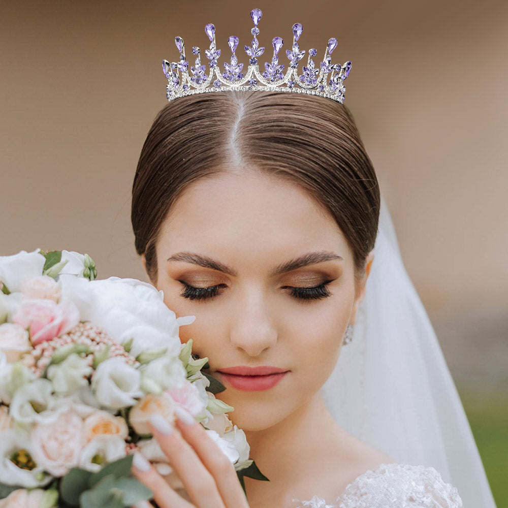 Teardrop Marquise Stone Cluster Embellished Princess Tiara