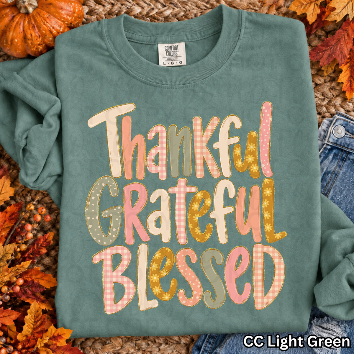 Thankful Grateful Blessed Fall Comfort Colors Shirt