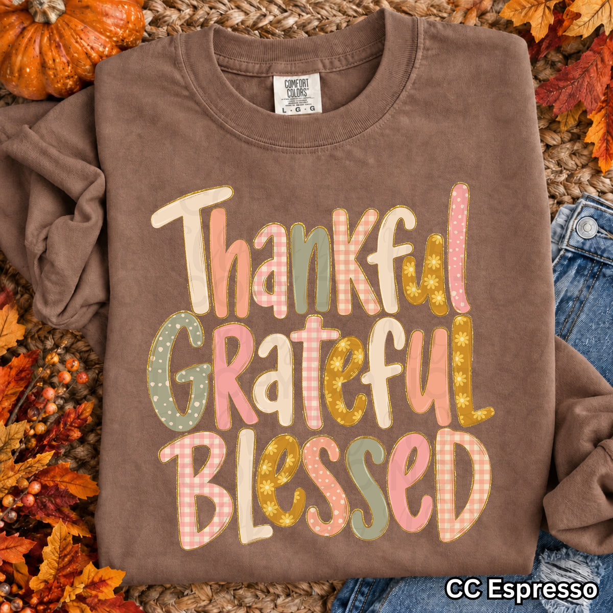Thankful Grateful Blessed Fall Comfort Colors Shirt