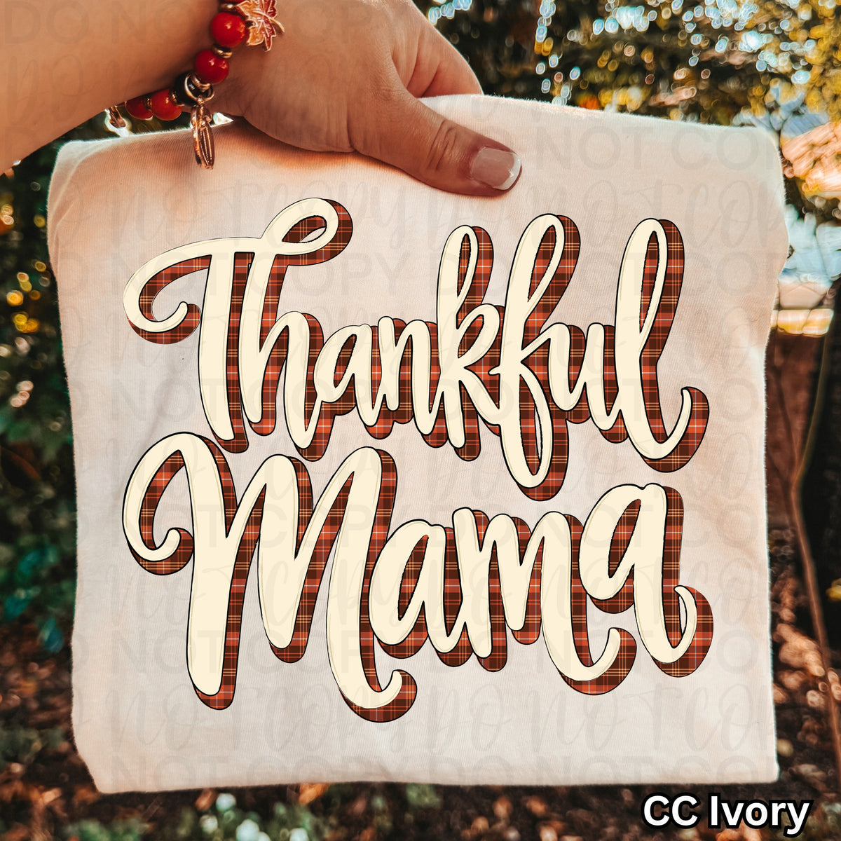 Thankful Mama Plaid Fall Comfort Colors Shirt