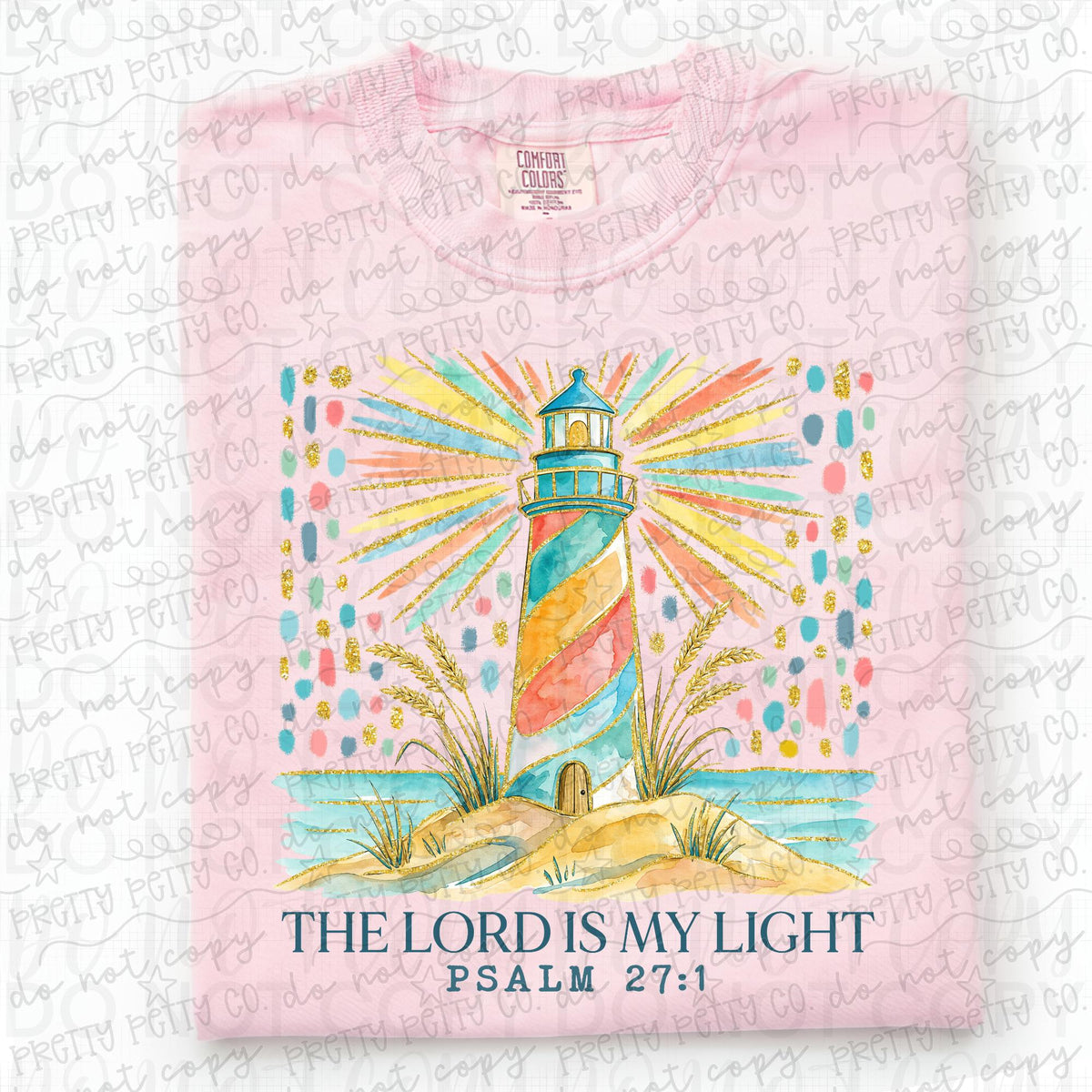 The Lord Is My Light Shirt, Christian Psalm Faith Tee, Inspirational Worship Graphic T Shirt - Pretty Petty Co