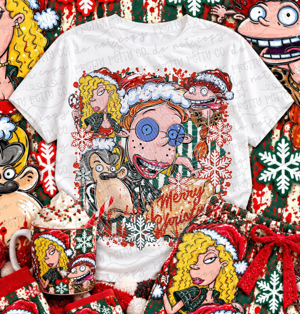 90s Wild Adventure Cartoon Christmas Graphic Tee