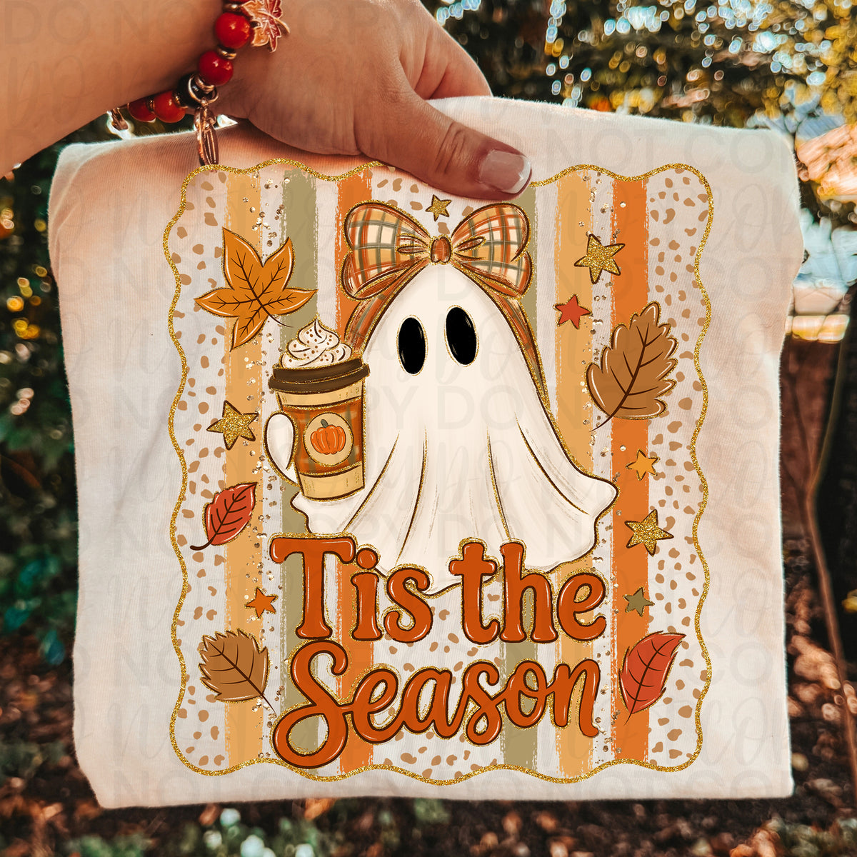 Tis the Season Ghost Shirt | Cute Fall Ghost Graphic Tee | Pumpkin Spice Coffee Halloween Shirt | Cozy Autumn Comfort Colors Tee