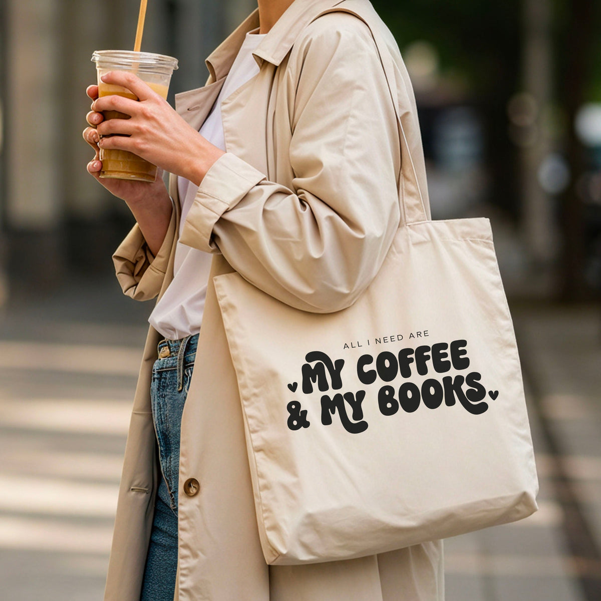 All I Need Are My Coffee & My Books Canvas Tote Bag
