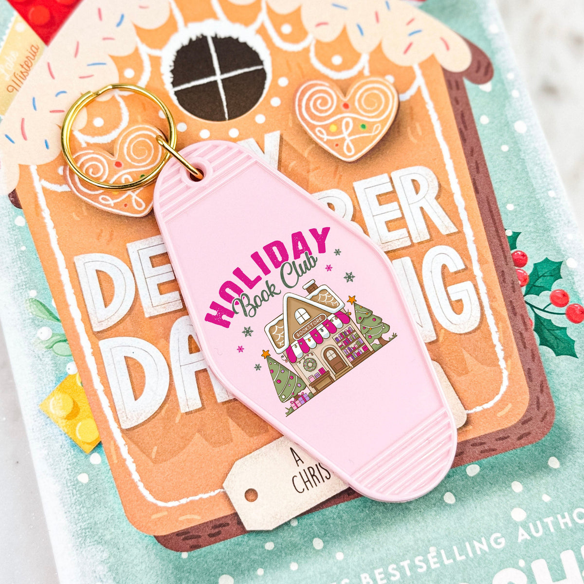 Holiday Book Club Retro Motel Keychain