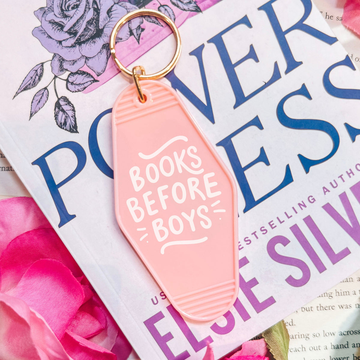Books Before Boys Retro Motel Keychain