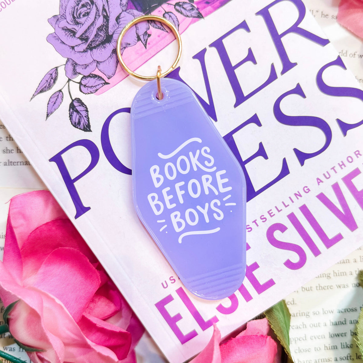 Books Before Boys Retro Motel Keychain
