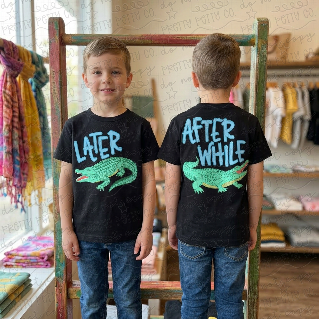 Later Gator After While Crocodile Shirt – Cute Retro Graphic Tee – Funny Southern Saying Tee - Pretty Petty Co