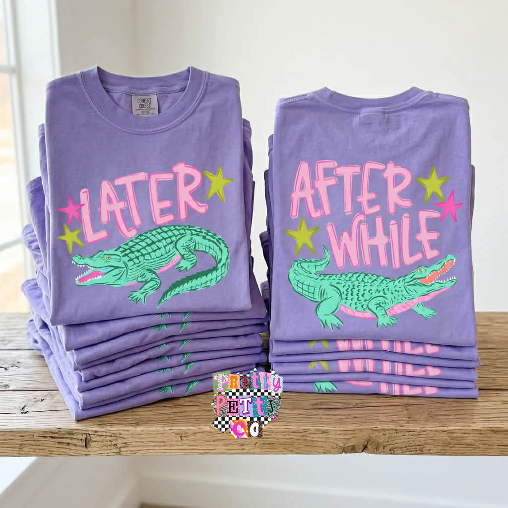 Later Gator After While Crocodile Shirt – Cute Retro Graphic Tee – Funny Southern Saying Tee - Pretty Petty Co