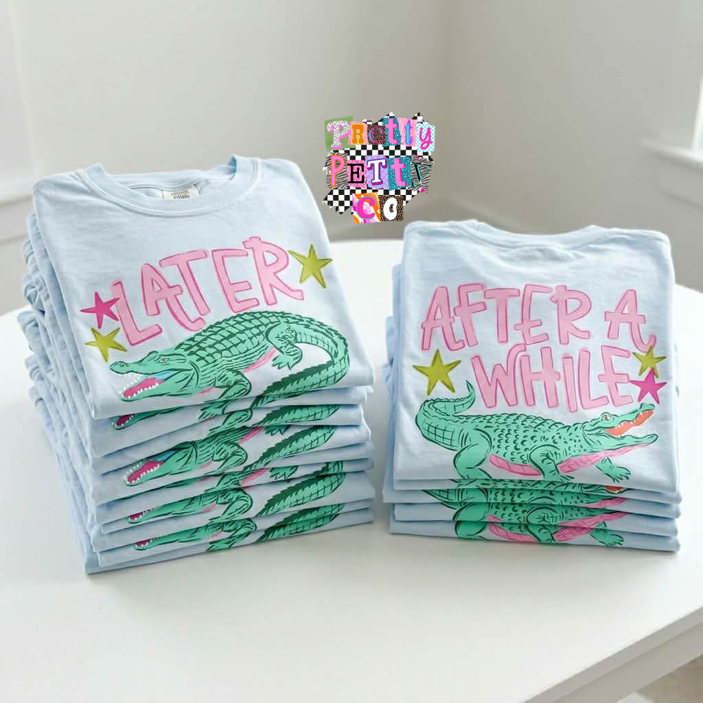 Later Gator After A While Crocodile Shirt – Cute Retro Graphic Tee – Funny Southern Saying Tee - Pretty Petty Co