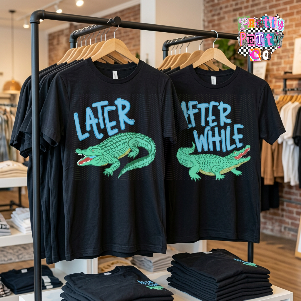 Later Gator After While Crocodile Shirt – Cute Retro Graphic Tee – Funny Southern Saying Tee - Pretty Petty Co