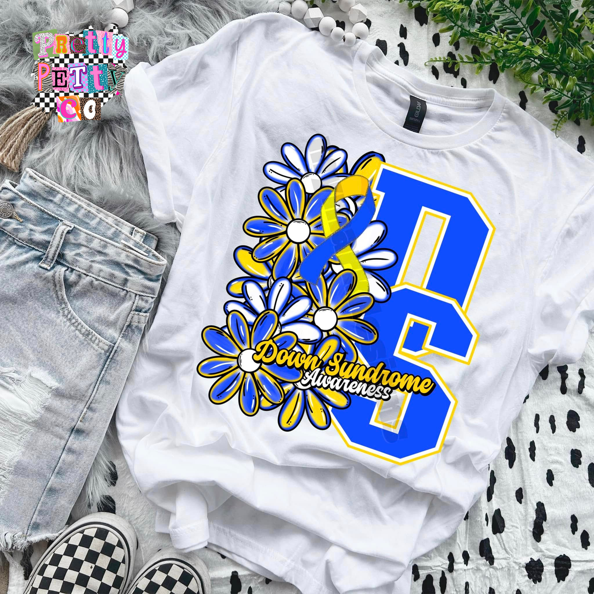 Down Syndrome Awareness T-Shirt – World Down Syndrome Day Tee – Support & Celebrate Awareness – Blue & Yellow Shirt - Pretty Petty Co