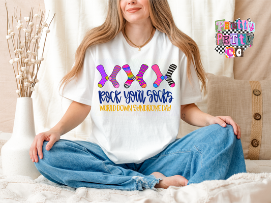 World Down Syndrome Day Shirt – Rock Your Socks Graphic Tee – Awareness & Support
