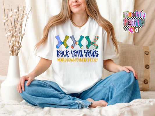 World Down Syndrome Day Shirt – Rock Your Socks Graphic Tee – Awareness & Support