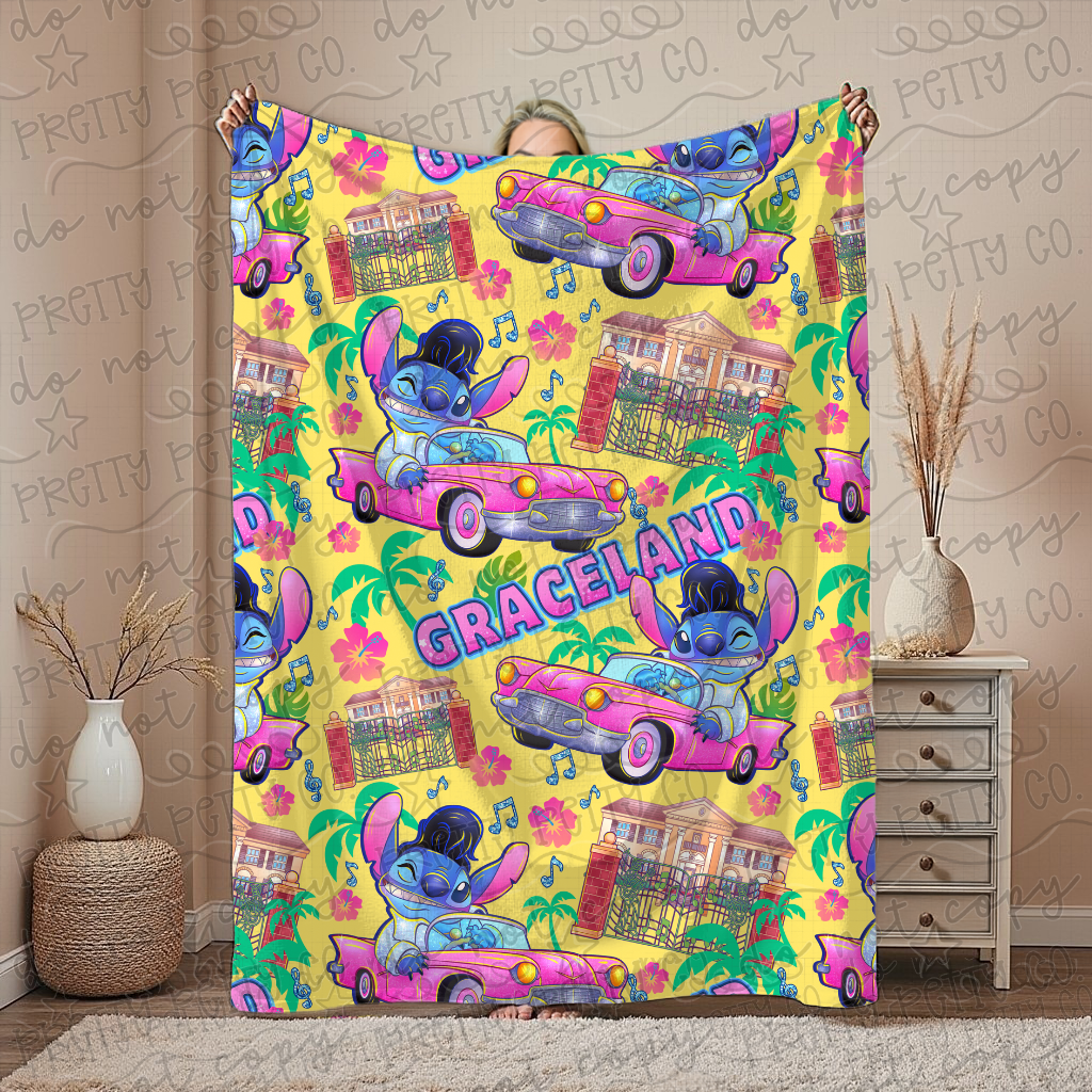 Blue Alien Blanket – Plush Throw, Soft Cozy Nostalgic Fan Blanket, Exclusive Limited Edition
