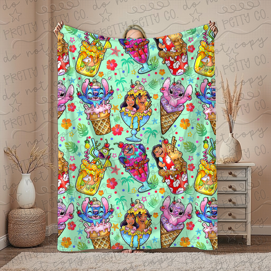 Blue Alien Blanket – Plush Throw, Soft Cozy Nostalgic Fan Blanket, Exclusive Limited Edition