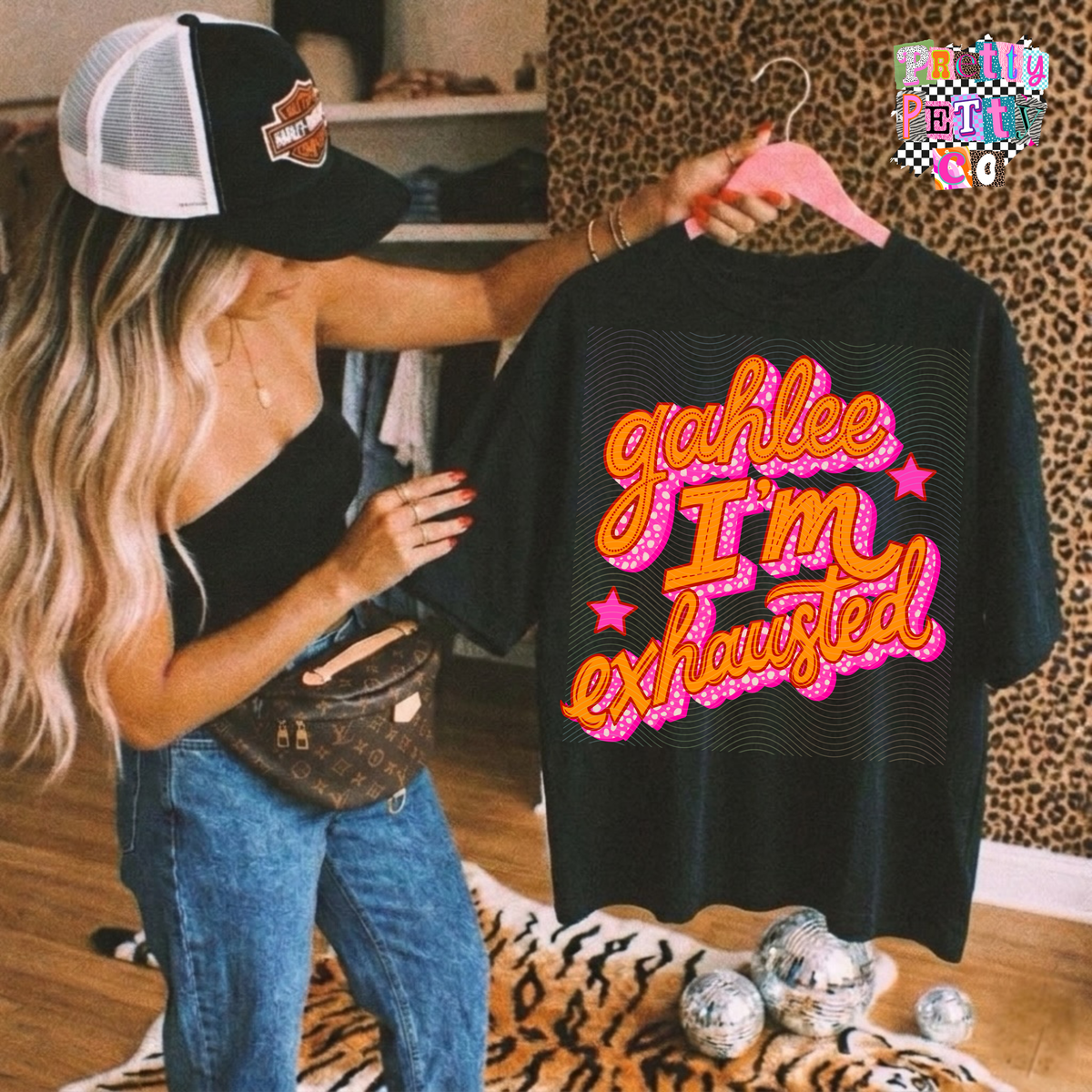 Funny Country Shirt | Gahlee I’m Exhausted Graphic Tee | Hot Mess Mom Life - Pretty Petty Co