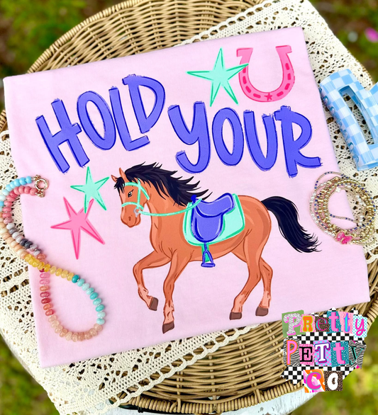 Hold Your Horses Tee, Calm Down Cowboy Shirt, Funny Western Graphic Tee, Comfort Colors, Unisex Fit