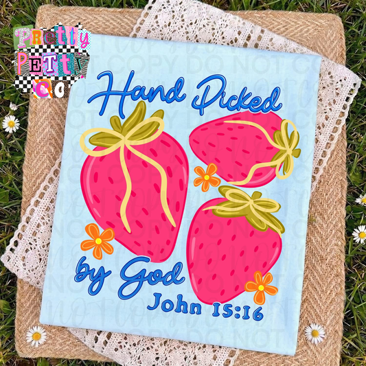Hand Picked by God Graphic Tee, Religious Shirt, Christian Saying Tee, Boutique Faith Shirt, Comfort Colors