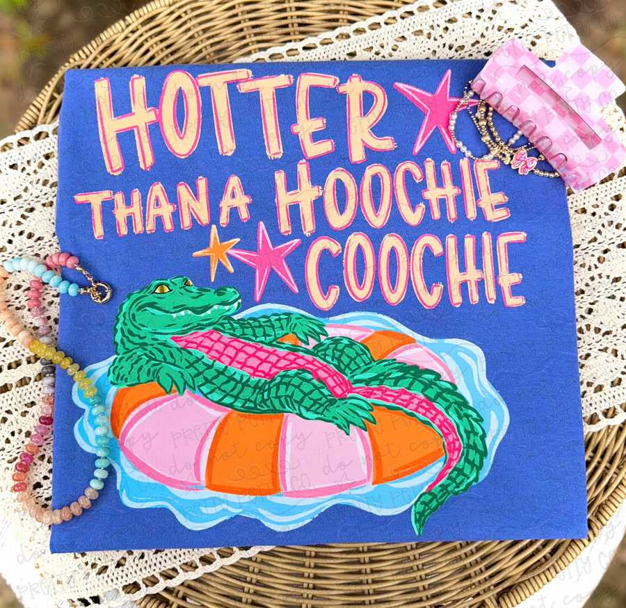 Hotter Than a Hoochie Coochie Graphic Tee, Funny Southern Saying Shirt, Country Humor Tee, Comfort Colors, Adult & Youth Sizing - Pretty Petty Co