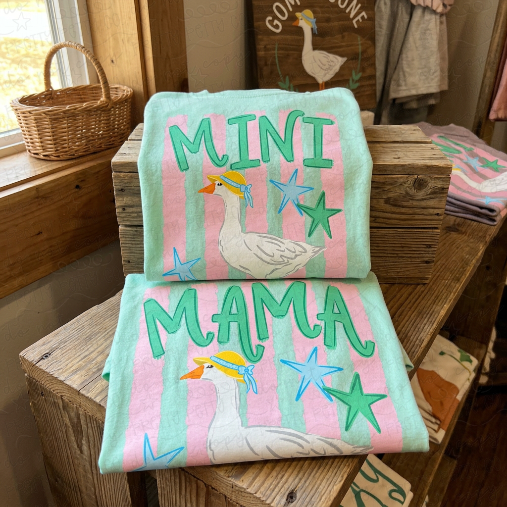 Mama & Mini Goose Matching Shirts, Funny Mom and Kid Graphic Tees, Cute Family Outfit, Comfort Colors, Adult & Youth Sizing - Pretty Petty Co