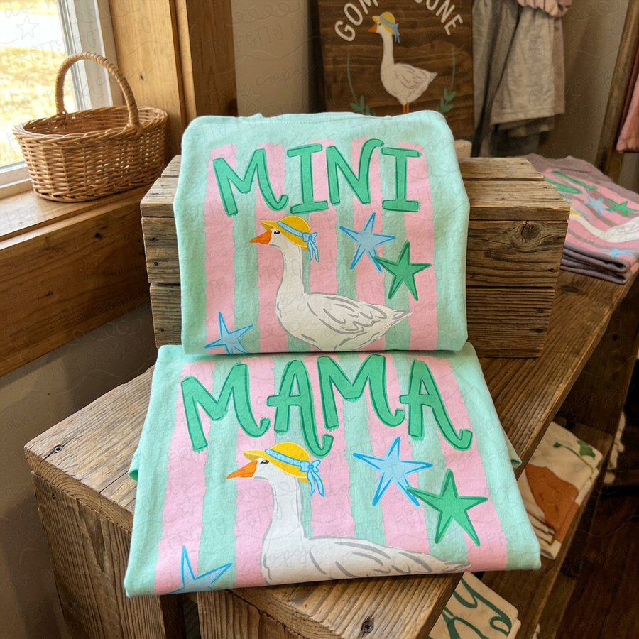 Mama & Mini Goose Matching Shirts, Funny Mom and Kid Graphic Tees, Cute Family Outfit, Comfort Colors, Adult & Youth Sizing - Pretty Petty Co