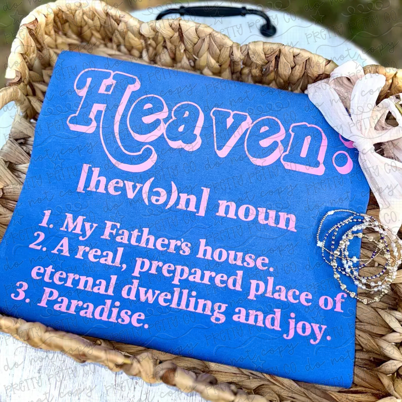 Heaven Graphic Tee, Faith Inspired Shirt, Christian Aesthetic Design, Comfort Colors - Pretty Petty Co
