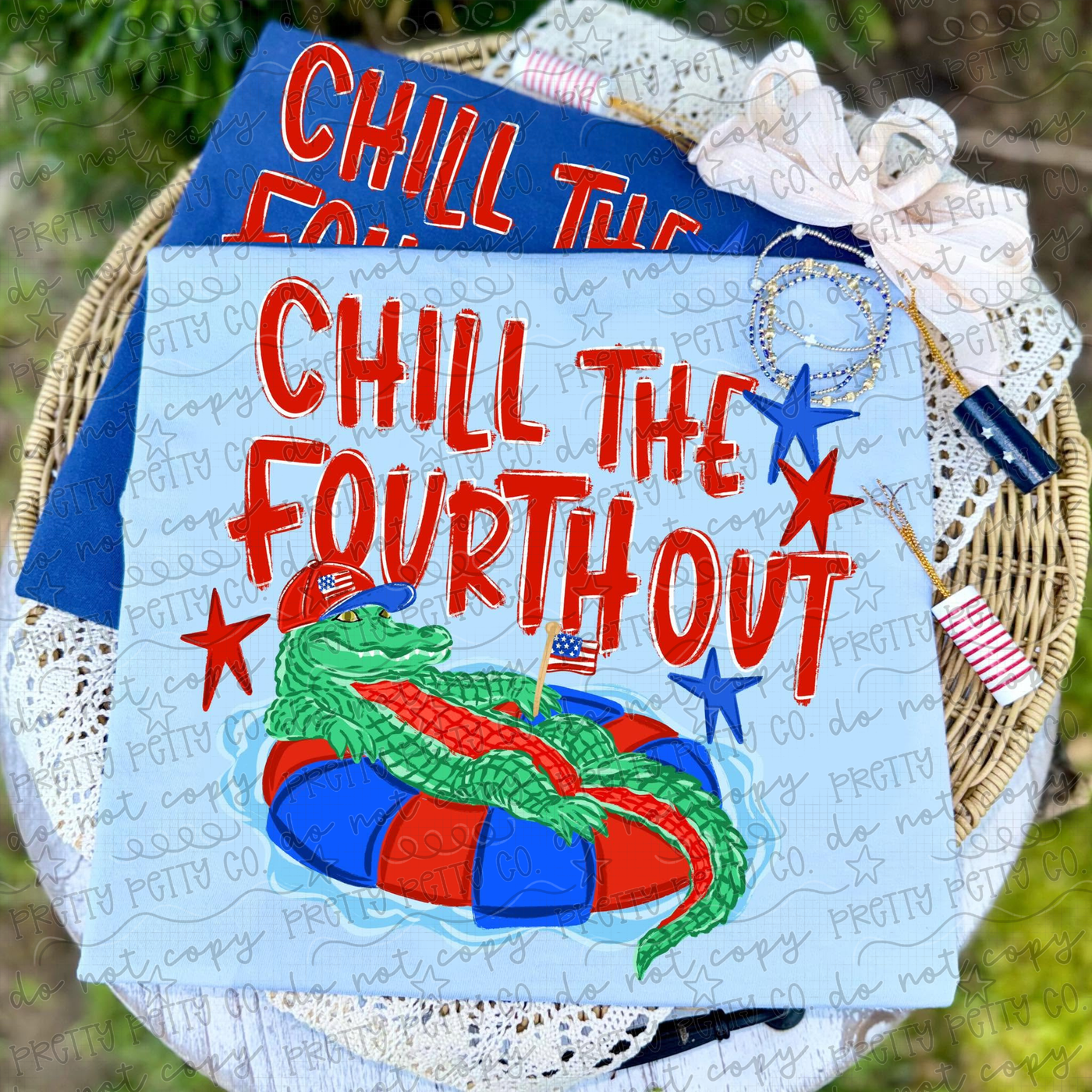 Chill the Fourth Out Gator Shirt | Funny Patriotic Alligator 4th of July Tee