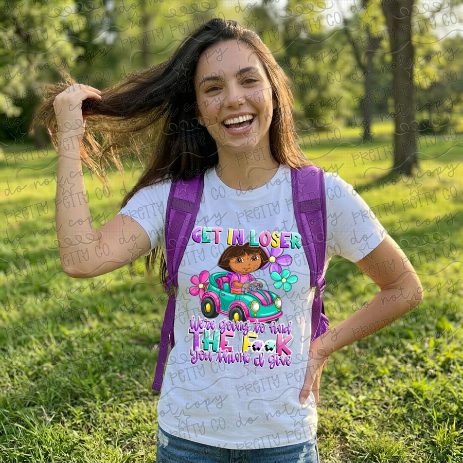 Get In Loser Funny Parody Shirt | Adult Cartoon Inspired Graphic Tee | Sarcastic Humor Shirt | Trendy Meme Apparel | Funny Gift