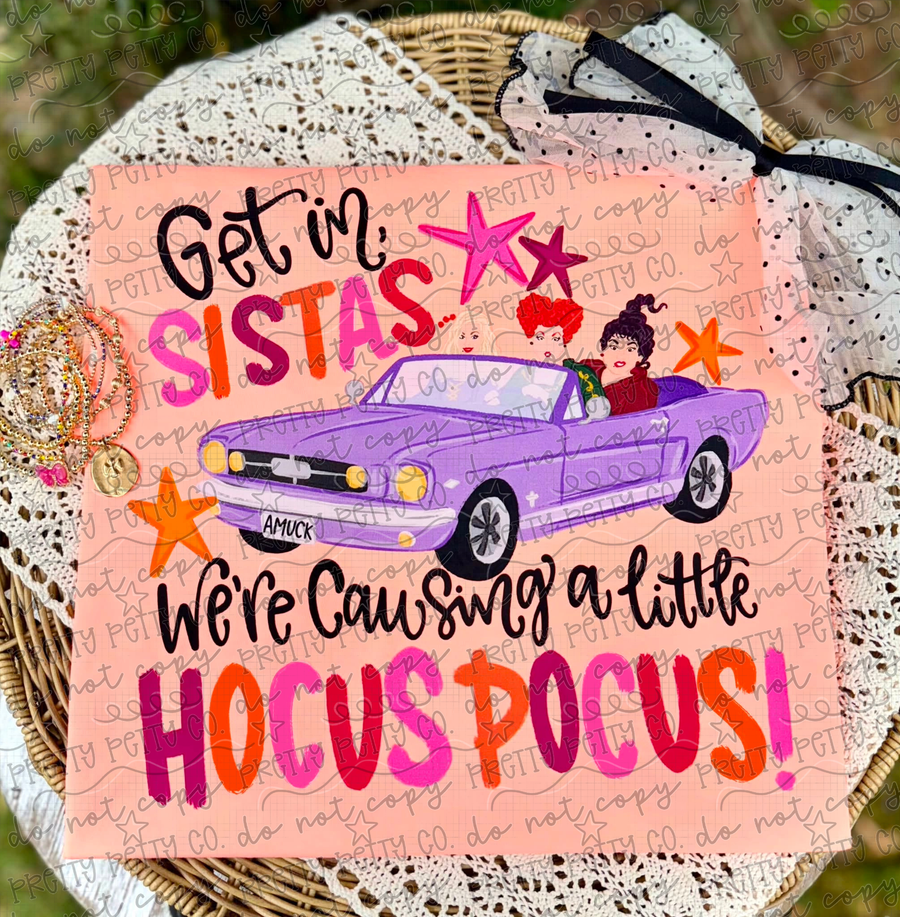 Get In Sisters We're Causing a Little HP Shirt | Sisters Halloween Graphic Tee | Cute Spooky Season Witch T-Shirt