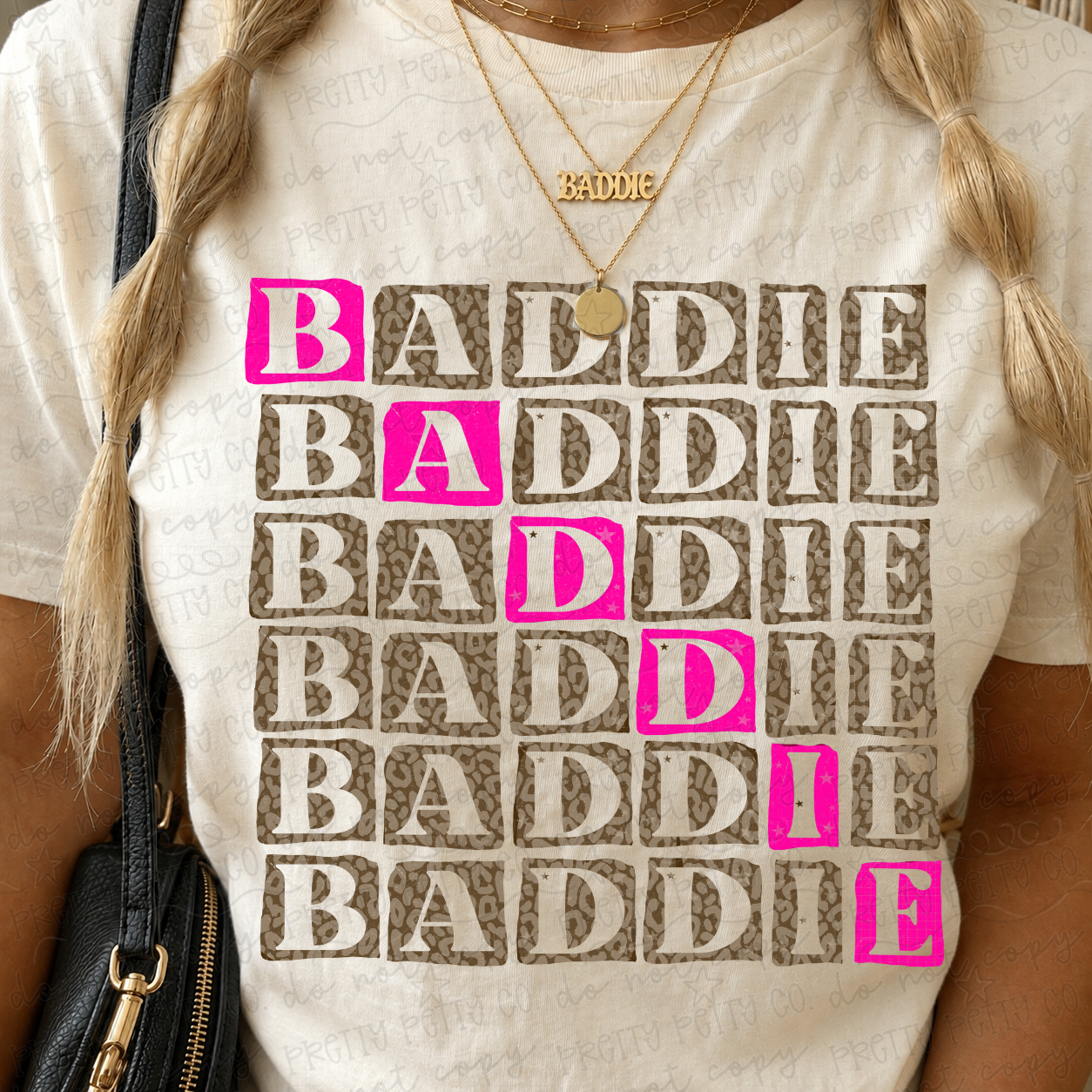 Baddie Graphic Tee | Pink Leopard Print Trendy Women’s Shirt