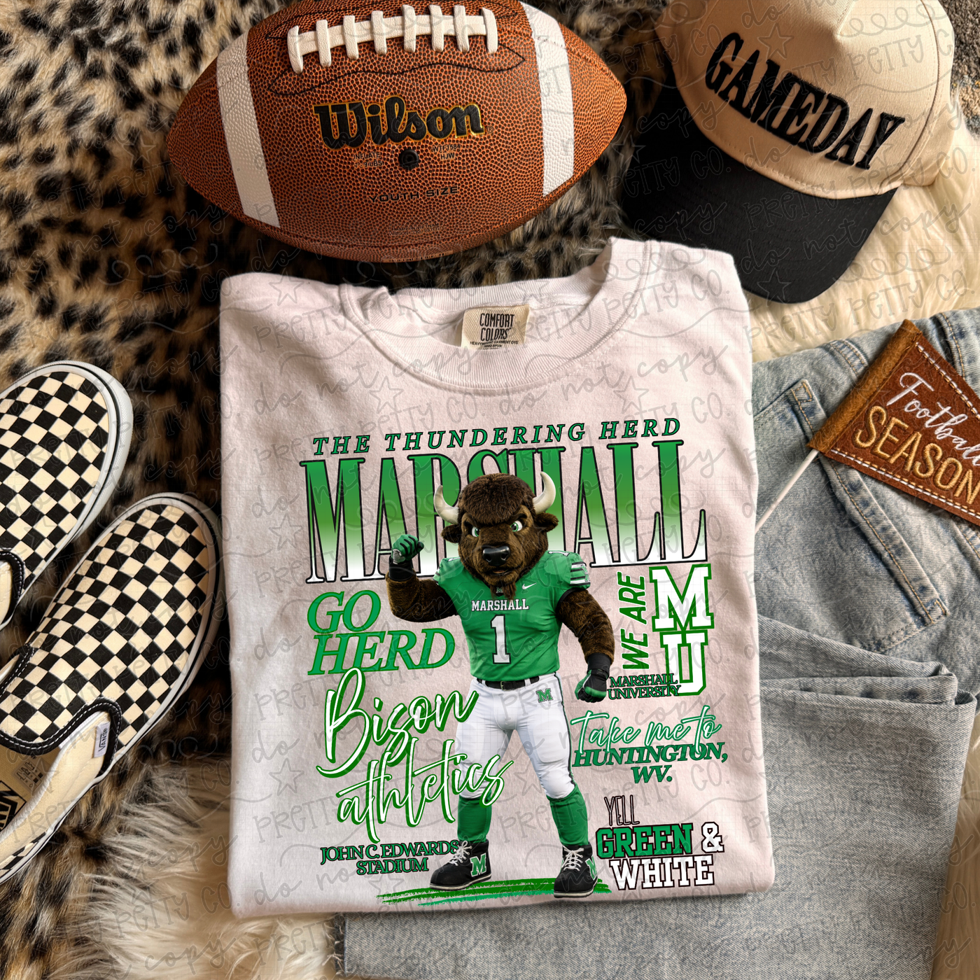 Marshall Thundering Herd Mascot Graphic Tee | Marshall University Football Game Day Shirt | Go Herd T-Shirt