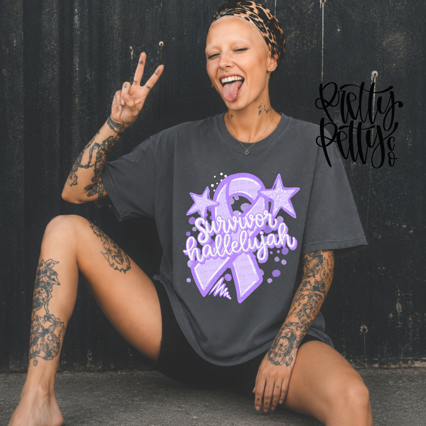 All Cancer Awareness Survivor Hallelujah Lavender Ribbon Graphic Tee 💜
