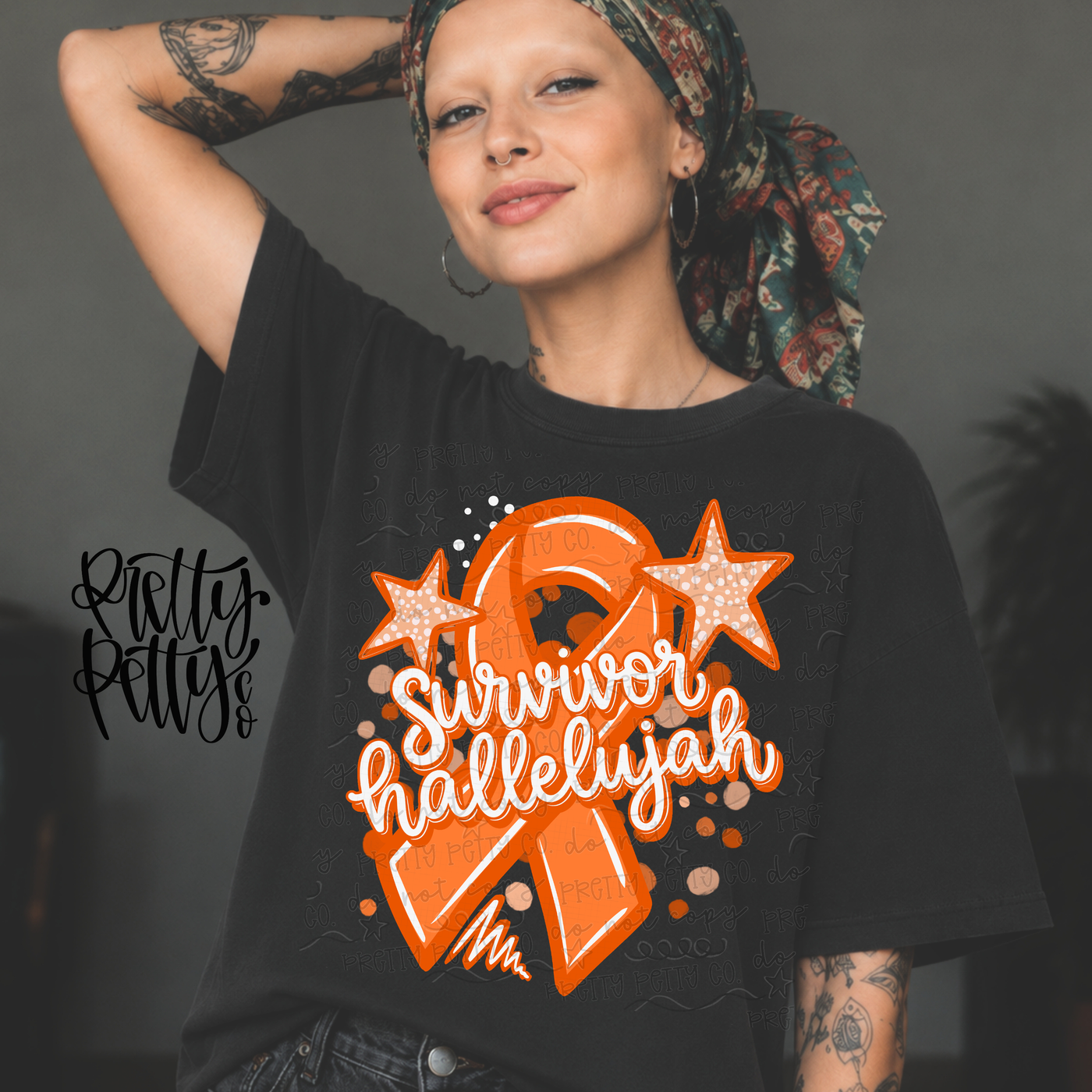 Leukemia Awareness Survivor Hallelujah Orange Ribbon Graphic Tee 🧡