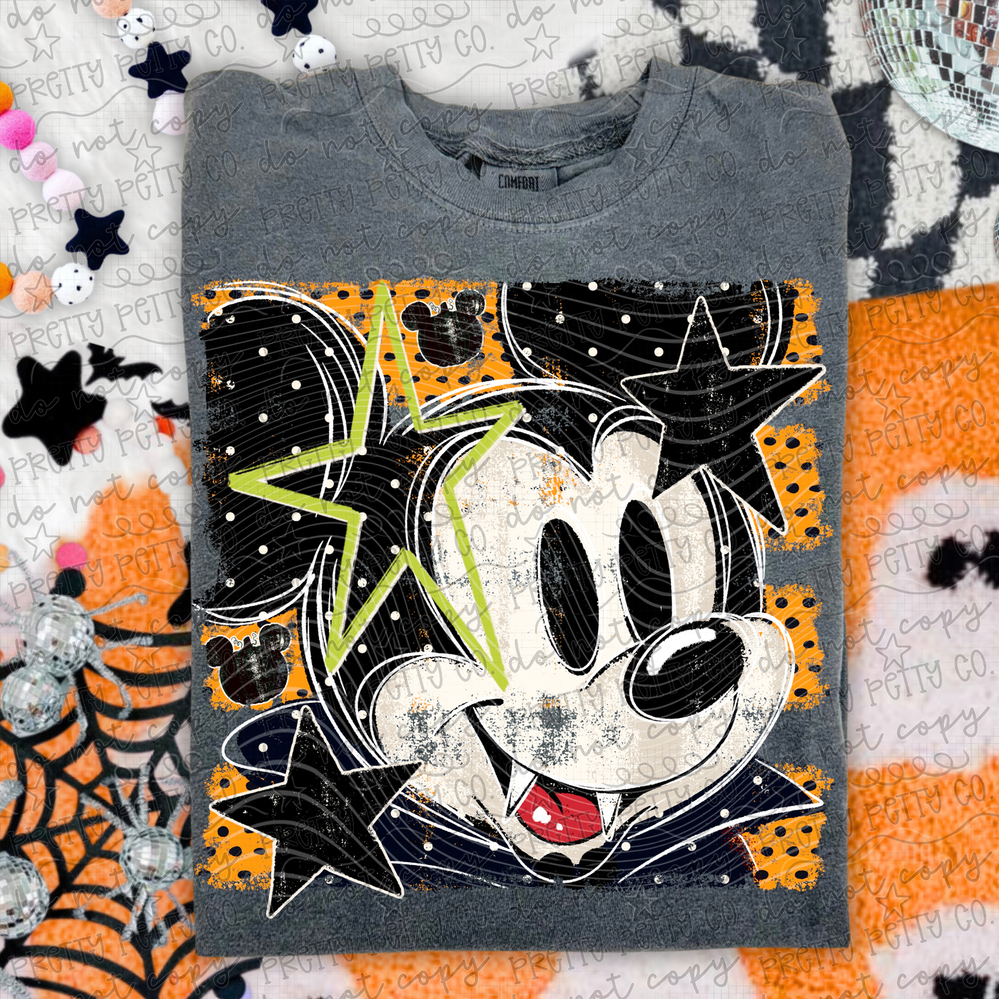 Halloween Witch Mouse Graphic Sweatshirt | Retro Spooky Green Purple Fall Pullover