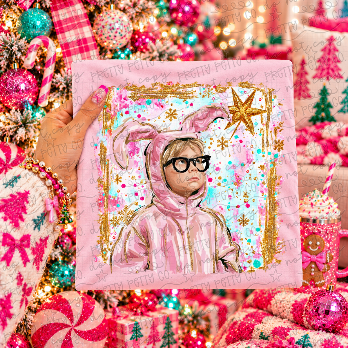 Christmas Story Graphic Tee | Pink Bunny Suit Christmas Shirt | Retro Holiday Tee