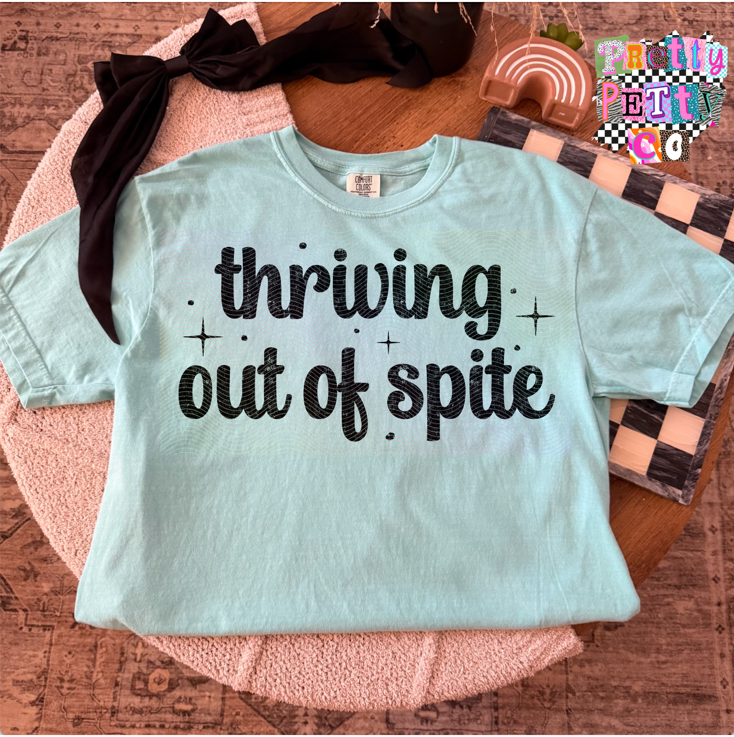 Surviving Out of Spite Shirt – Funny Sarcastic Graphic Tee – Petty Quote T-Shirt for Women – Dark Humor Apparel – Trendy Statement Tee