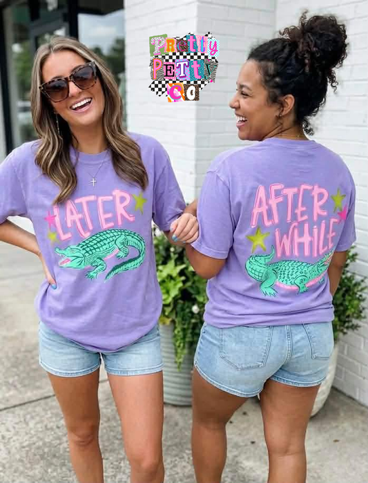 Later Gator After While Crocodile Shirt – Cute Retro Graphic Tee – Funny Southern Saying Tee