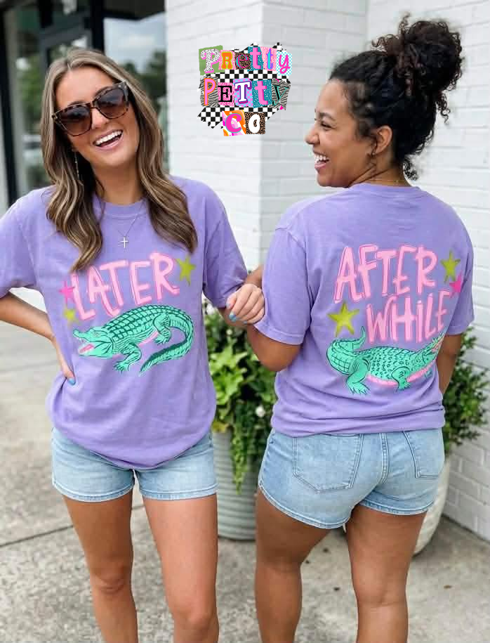 Later Gator After While Crocodile Shirt – Cute Retro Graphic Tee – Funny Southern Saying Tee - Pretty Petty Co