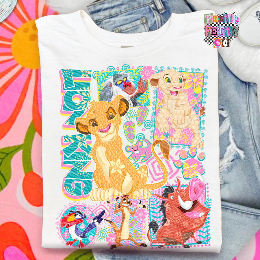 Retro Lion King Shirt for Women – Vintage Lion Graphic Tee – Safari Wildlife T‑Shirt – Boho Animal Retro Vibes Top - Pretty Petty Co